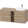 Image de Duravit Meuble sous-lavabo D-Neo 140x55 cm, 2 tiroirs, 2 portes, blanc brillant/maïs mat