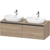 Image de Duravit Meuble sous lavabo Ketho.2 140x55 cm, blanc brillant, marbre oeuf, 2 tiroirs, suspendu