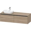 Image de Duravit Meuble sous lavabo Ketho.2 160x55 cm, G à gauche, marbre oeuf, 2 tiroirs, suspendu