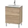 Image de Duravit Meuble sous lavabo Compact L-Cube 62x39,1 cm, blanc oeuf, 2 tiroirs, sur pied