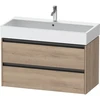 Image de Duravit Meuble sous lavabo Ketho.2 98,4x46 cm, oeuf marbré, 2 tiroirs, suspendu