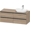 Image de Duravit Meuble sous-lavabo Ketho.2 140x55cm, B R, chêne miel, 4 tiroirs, suspendu