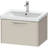 Image de Duravit Meuble sous-lavabo D-Code 63,4x40x46 cm, 1 tiroir, taupe mat, poignée chrome