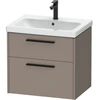 Image de Duravit Meuble sous lavabo D-Code 63,4x55,5x46 cm, 2 tiroirs, noir mat