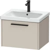 Image de Duravit Meuble sous-lavabo D-Code 58,4x40x46 cm, 1 tiroir, Taupe mat, Grand noir