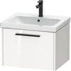 Image de Duravit Meuble sous lavabo D-Code 58,4x40x46 cm, 1 tiroir, blanc brillant, poignée noire