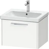 Image de Duravit Meuble sous-lavabo D-Code 58,4x40x46 cm, 1 tiroir, blanc mat, poignées chrome
