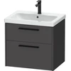 Image de Duravit Meuble sous lavabo D-Code 63,4x55,5x46 cm, 2 tiroirs, graph ma, Gr. sw