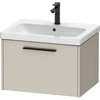 Image de Duravit Meuble sous lavabo D-Code 63,4x40x46 cm, 1 tiroir, Taupe mat, Grand, noir