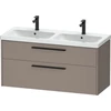 Image de Duravit Meuble sous lavabo D-Code 118,4x55,5x46 cm, 2 tiroirs, S, bas. ma, col. noir