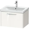 Image de Duravit Meuble sous lavabo D-Code 63,4x40x46 cm, 1 tiroir, blanc brillant, chrome