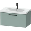Image de Duravit D-Code Meuble sous lavabo 78,4x40x46 cm, 1 porte, fjord gris, corps noir