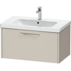 Image de Duravit Meuble sous-lavabo D-Code 78,4x40x46 cm, 1 tiroir, taupe mat, poignée chrome