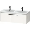 Image de Duravit Meuble sous lavabo D-Code 118,4x40x46 cm, 1 tiroir, blanc brillant, poignée noire