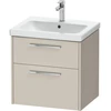 Image de Duravit Meuble sous lavabo D-Code 58,4x55,5x46 cm, 2 tiroirs, Taupe mat, grand chr
