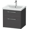 Image de Duravit Meuble sous-lavabo D-Code 58,4x55,5x46 cm, 2 tiroirs, gris mat, Gr. chr