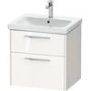 Image de Duravit Meuble sous lavabo D-Code 58,4x55,5x46 cm, 2 tiroirs, blanc brillant, chrome