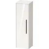 Image de Duravit Armoire semi-haute D-Code 40x132x36 cm, 2 étagères, noir mat, gauche, blanc brillant