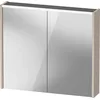 Image de Duravit Armoire de Toilette D-Code, Prise Type J (CH, LI), 2 Portes, Champ Lumineux LED en Haut, 800x700mm, 6 W, DC7106091912000, Couleur: Taupe Mat