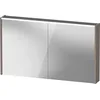 Image de Duravit Armoire de Toilette D-Code, Prise Type J (CH, LI), 2 Portes, Champ Lumineux LED en Haut, 1200x700mm, 9 W, DC7108043432000, Couleur: Basalte Mat