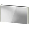 Image de Duravit Armoire de Toilette D-Code, Prise Type J (CH, LI), 2 Portes, Champ Lumineux LED en Haut, 1200x700mm, 9 W, DC71080HHHH2000, Couleur: Vert pâle Mat