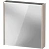 Image de Duravit Armoire de Toilette D-Code, Prise Type J (CH, LI), 1 Porte avec butée à Droite, Champ Lumineux LED en Haut, 651x700mm, 5 W, DC7105R91912000, Couleur: Taupe Mat