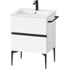 Image de Duravit Meuble sous-lavabo mural Sivida 61x59,1x47,7 cm, 2 tiroirs, blanc mat, gris anthracite