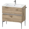 Image de Duravit Meuble sous-lavabo mural Sivida 81x59,1x47,7 cm, 2 tiroirs, E Marm, G chr