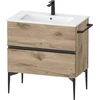 Image de Duravit Meuble sous-lavabo mural Sivida 81x59,1x47,7cm, 2 tiroirs, E Marm, couleur noire