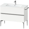 Image de Duravit Meuble sous lavabo mural Sivida 101x59,1x47,7 cm, 2 tiroirs, blanc mat, chrome