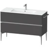 Image de Duravit Meuble sous lavabo Sivida 121x59,1x47,7cm, 2 tiroirs, gris mat, G chromé