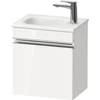 Image de Duravit Meuble sous-lavabo mural Sivida 40x44x29,5 cm, porte, gauche, blanc brillant, chrome