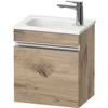 Image de Duravit Meuble sous-lavabo mural Sivida 40x44x29,5 cm, porte, gauche, blanc oeuf, chromé