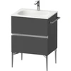 Image de Duravit Meuble sous-lavabo mural Sivida 61x59,2x47,7 cm, 2 tiroirs, gris m, chromé