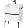 Image de Duravit Meuble sous-lavabo mural Sivida 61x59,2x47,7cm, 2 tiroirs, blanc mat, gris noir