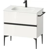 Image de Duravit Meuble sous lavabo mural Sivida 81x59,2x47,7cm, 2 tiroirs, blanc brillant, taille noire