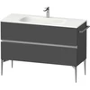Image de Duravit Meuble sous lavabo Sivida 121x59,2x47,7 cm, 2 tiroirs, gris mat, Gr. chr
