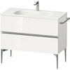 Image de Duravit Meuble sous lavabo suspendu Sivida 101x59,2x47,7cm, 2 tiroirs, blanc, chrome