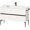Image de Duravit Meuble sous-lavabo au sol Sivida 121x59,2x47,7 cm, 2 tiroirs, blanc brillant, grand noir
