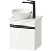 Image de Duravit Meuble sous lavabo mural Sivida 40x44x32,5 cm, porte, gris, droite, blanc brillant