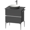Image de Duravit Sous-meuble console de lavabo au sol Sivida 64,5x54,8x47,5 cm, gris, 2 tiroirs, G chr