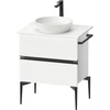 Image de Duravit Sous-meuble console de lavabo au sol Sivida 64,5x54,8x47,5 cm, blanc mat, 2 tiroirs, taille S
