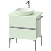 Image de Duravit Sous-meuble console lavabo au sol Sivida 64,5x54,8x47,5cm, vert m, 2 tiroirs, G c