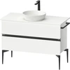 Image de Duravit Sivida Sous-meuble console lavabo sur pied 104,5x54,8x47,5 cm, blanc mat, 2 tiroirs, grand, noir