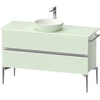 Image de Duravit Sous-meuble console lavabo au sol Sivida 124,5x54,8x47,5 cm, vert m, 2 tiroirs, G c