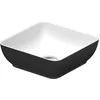 Image de Duravit Sivida lavabo à poser, rectangulaire, 300x300mm, sans trou pour robinet, sans trop-plein, 266003FI00, Couleur: Couleur intérieure blanc satiné, couleur extérieure gris foncé mat