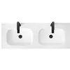 Image de Duravit Sivida lavabo double pour meuble, 2 trous pour robinet, sans trop-plein, 1290x485mm, blanc satiné, 2650043200