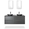 Image de Duravit Sivida lavabo à poser, rond, 400x400mm, sans trou pour robinet, sans trop-plein, 266000FI00, Couleur: Couleur intérieure blanc satiné, couleur extérieure gris foncé mat