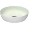 Image de Duravit Sivida lavabo à poser, rond, 400x400mm, sans trou pour robinet, sans trop-plein, 266000FG00, Couleur: Couleur intérieure vert pâle mat, couleur extérieure blanc satiné