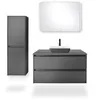 Image de Duravit Sivida lavabo à poser, rectangulaire, 400x400mm, sans trou pour robinet, sans trop-plein, 266001, Couleur: Couleur intérieure blanc satiné, couleur extérieure gris foncé mat